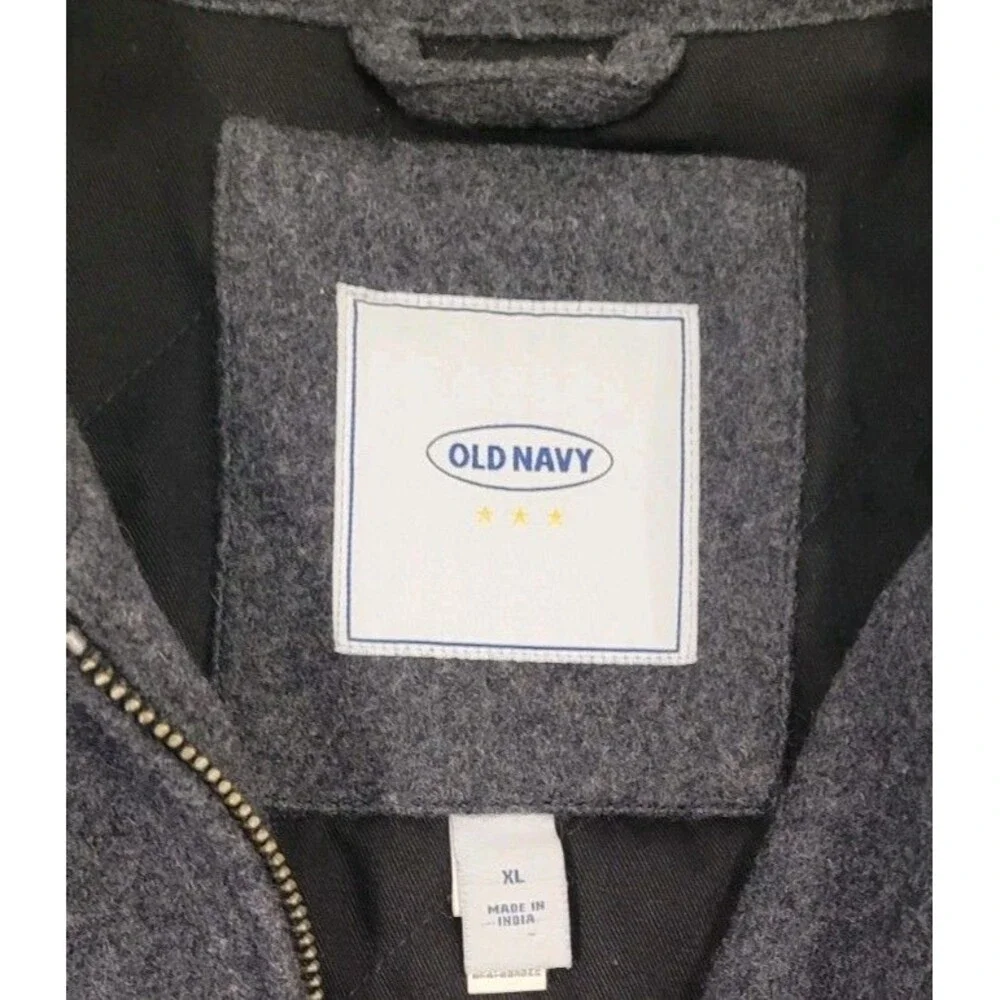 Old Navy Gray Wool Jacket Mens Size XL Full Zip Up Winter Stylish